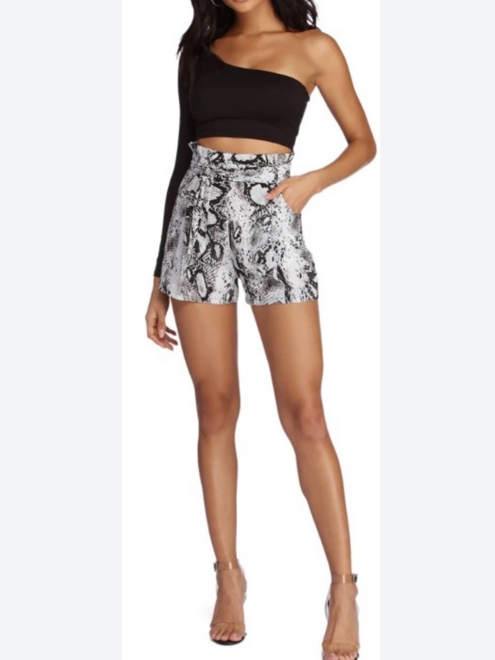 Grace Karin High Waisted Tie Paperbag Fit Shorts L NWT